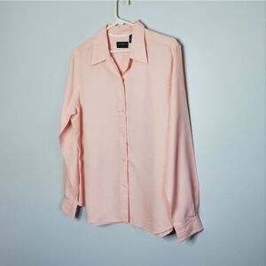 Liz Claiborne Liz Sport L Peach Long Sleeve Button Down Shirt
